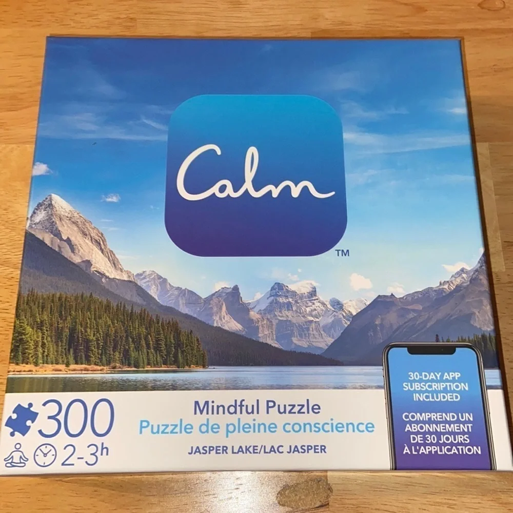 Calm Mindful 300 Piece Puzzle of Jasper Lake Scenery Set NWT. - Picture 1 of 8